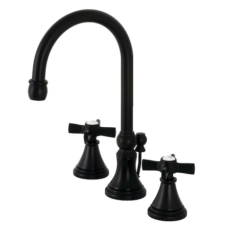 Kingston Brass KS2980ZX Millennium Widespread Bathroom Faucet W/ Brass Pop-Up, Black KS2980ZX